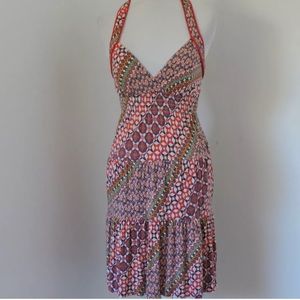 NWT GUESS Halter Multi color ruffle dress